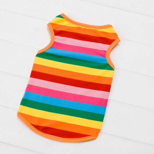 KFX-7262397 Colorful Summer Pet Vest for Dogs in Various Sizes - Casual Polyester Cotton Design