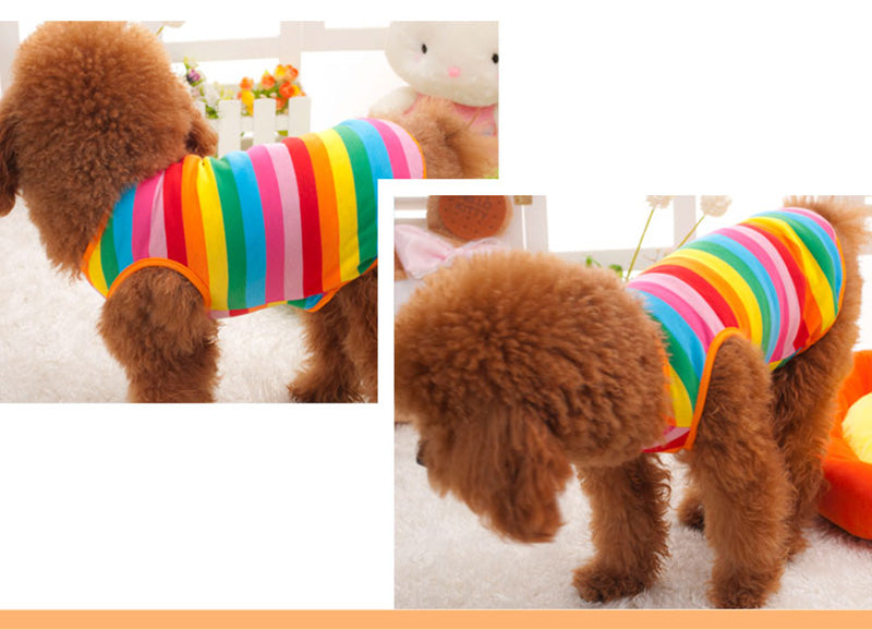 KFX-7262397 Colorful Summer Pet Vest for Dogs in Various Sizes - Casual Polyester Cotton Design