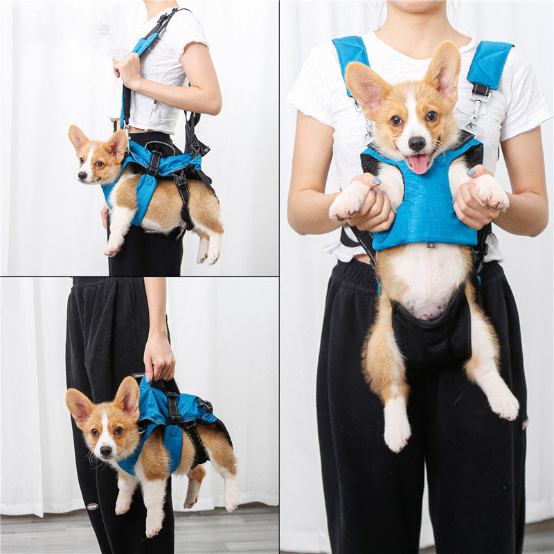 KFX-7263293 Multifunctional Blue and Grey Pet Backpack - Soft, Breathable, Reflective Design
