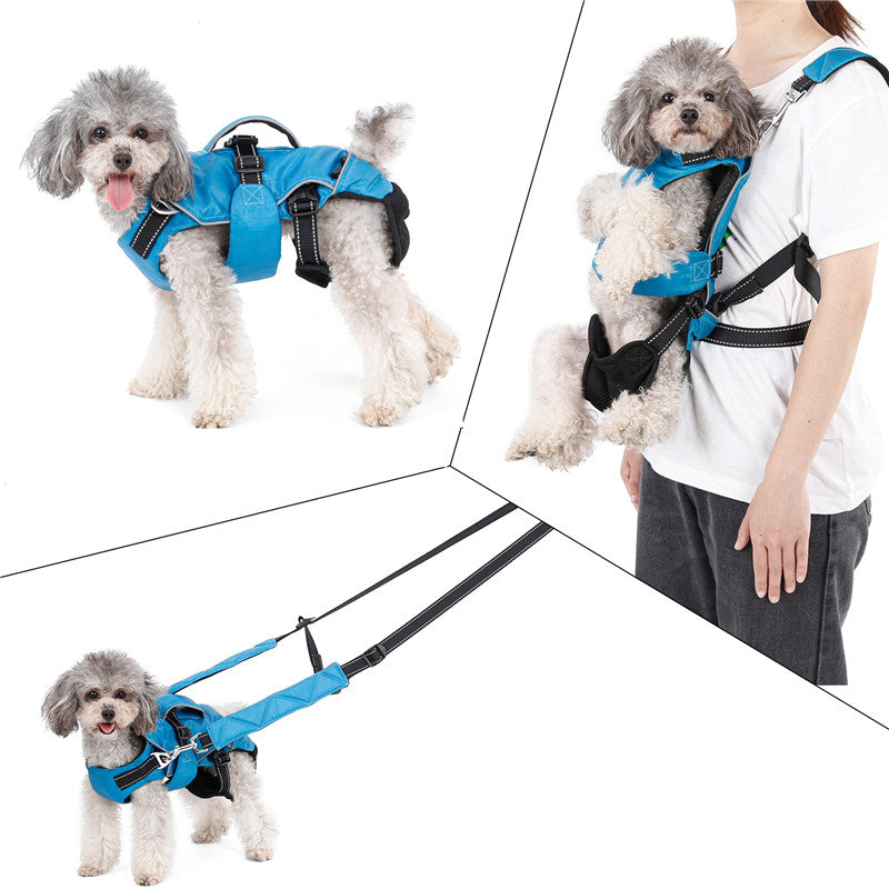 KFX-7263293 Multifunctional Blue and Grey Pet Backpack - Soft, Breathable, Reflective Design