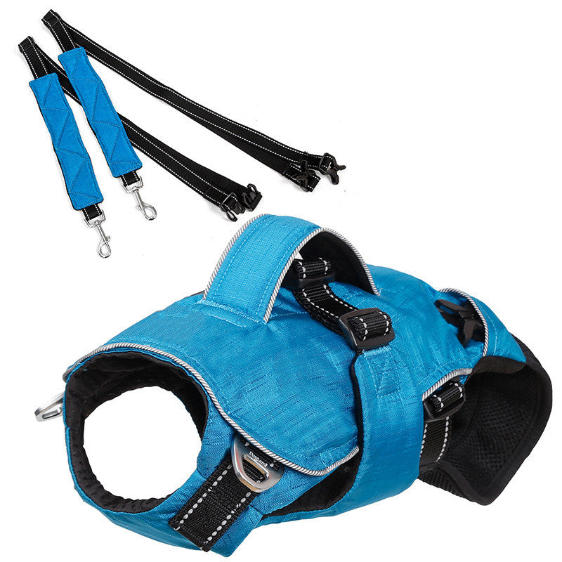 KFX-7263293 Multifunctional Blue and Grey Pet Backpack - Soft, Breathable, Reflective Design
