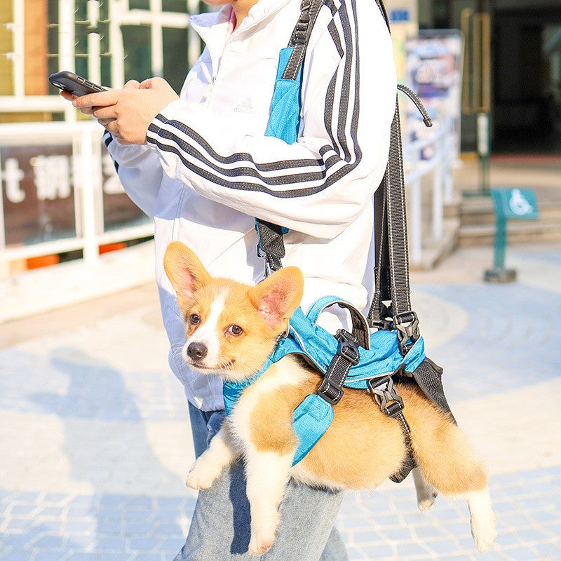 KFX-7263293 Multifunctional Blue and Grey Pet Backpack - Soft, Breathable, Reflective Design