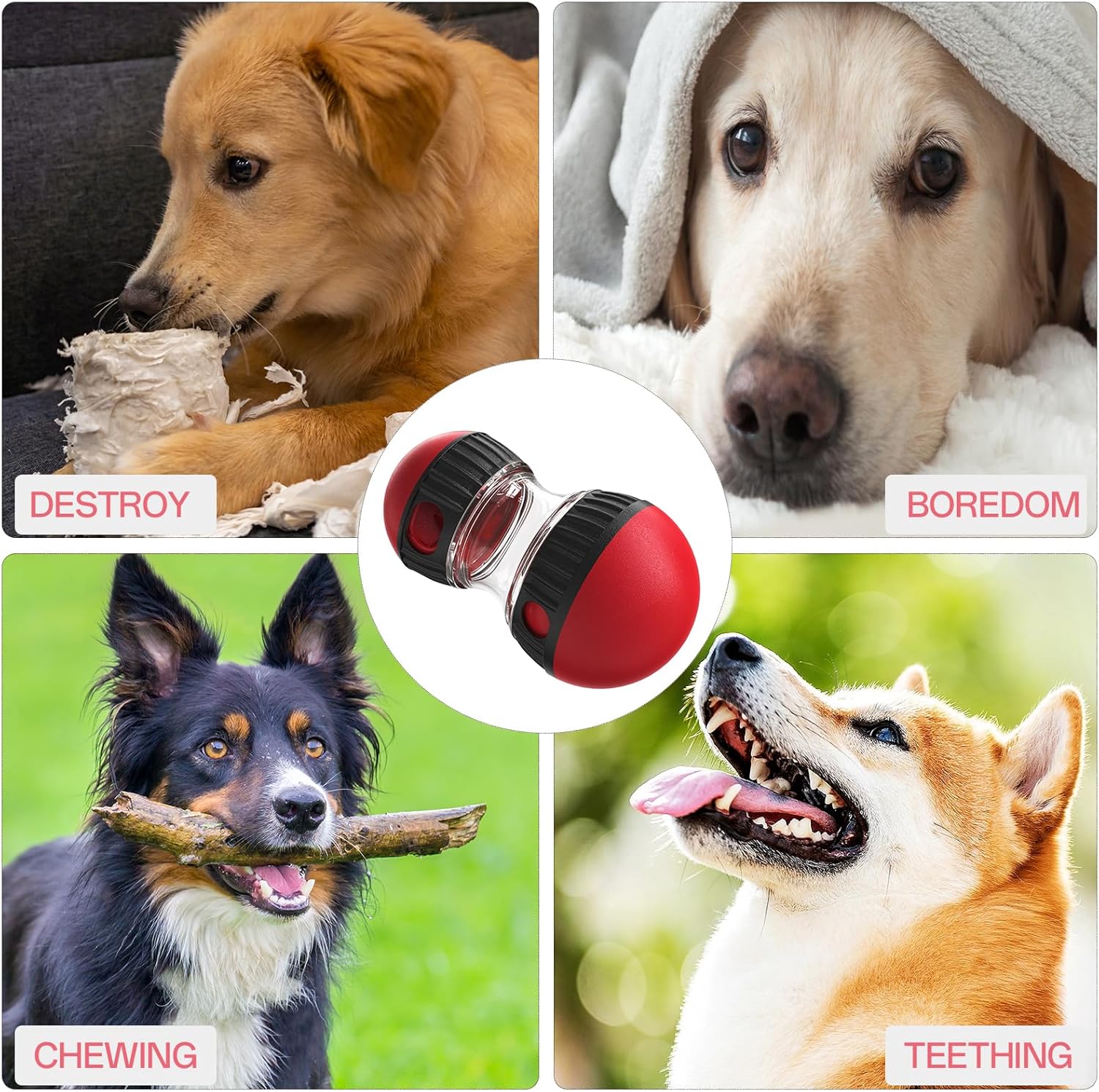 KFX-7265469 Interactive Slow Feeder Puzzle Toy for Dogs - Adjustable Treat Dispenser for Mind and Body Stimulation