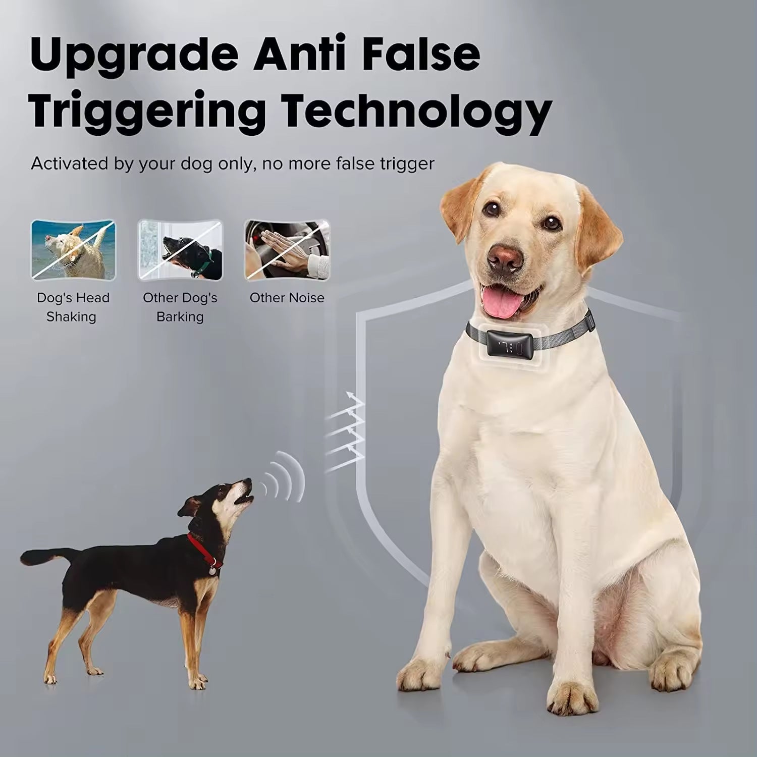 KFX-7265981 Smart Pet Bark Stopper Training Collar for Dogs - Plastic Design Available in Black and White