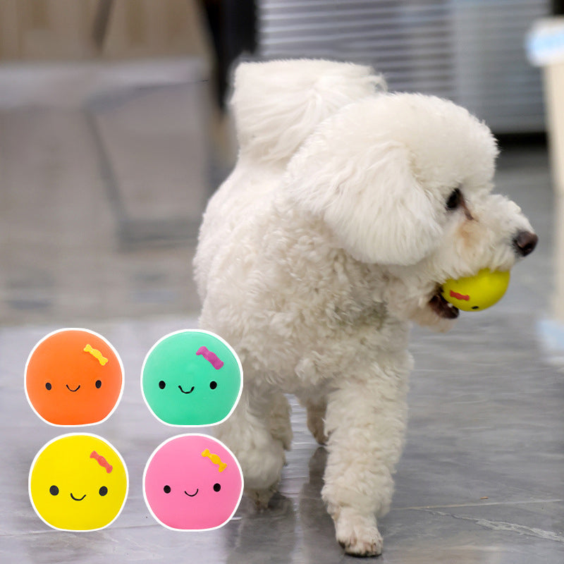 KFX-7266237 Cute Egg-Shaped Latex Toy for Small to Medium Dogs, Fun Sound Feature