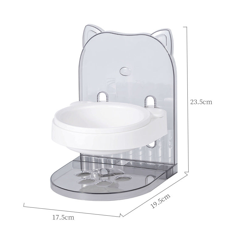 KFX-7267261 Adjustable Cat Bowl with Ear Design for Neck Protection and Anti-Spill Feeding in Removable Hanging Cage
