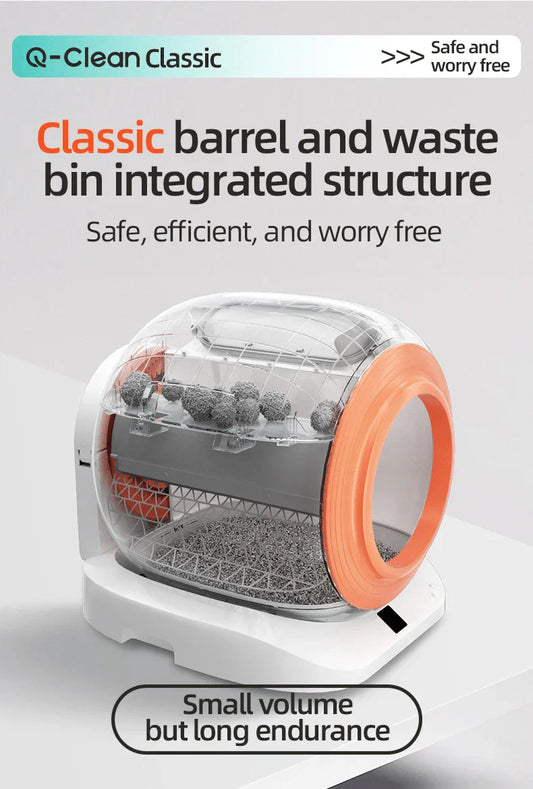 KFX-726739 Smart Automatic Cat Litter Box with App Control and Self-Cleaning Feature, 9L Capacity, Safety Design