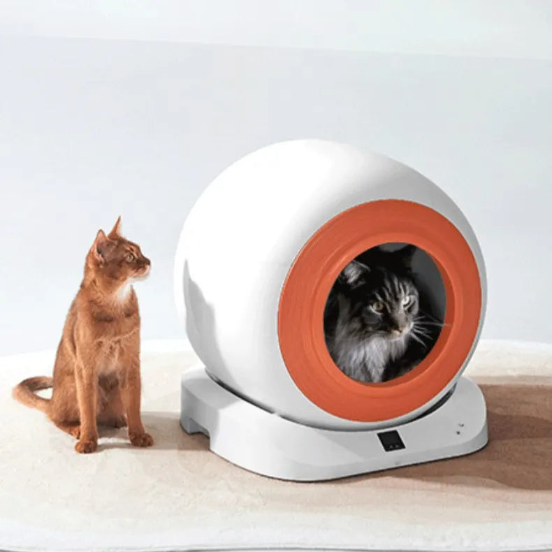 KFX-726739 Smart Automatic Cat Litter Box with App Control and Self-Cleaning Feature, 9L Capacity, Safety Design
