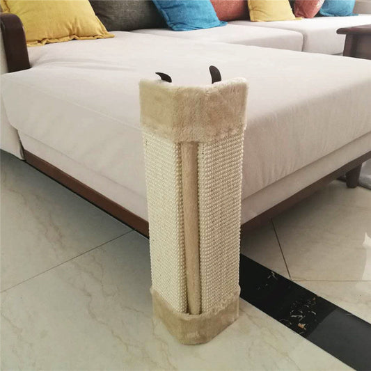 KFX-7269949 Sisal Cat Scratching Board with Plush Cloth for Sofa Protection and Claw Sharpening