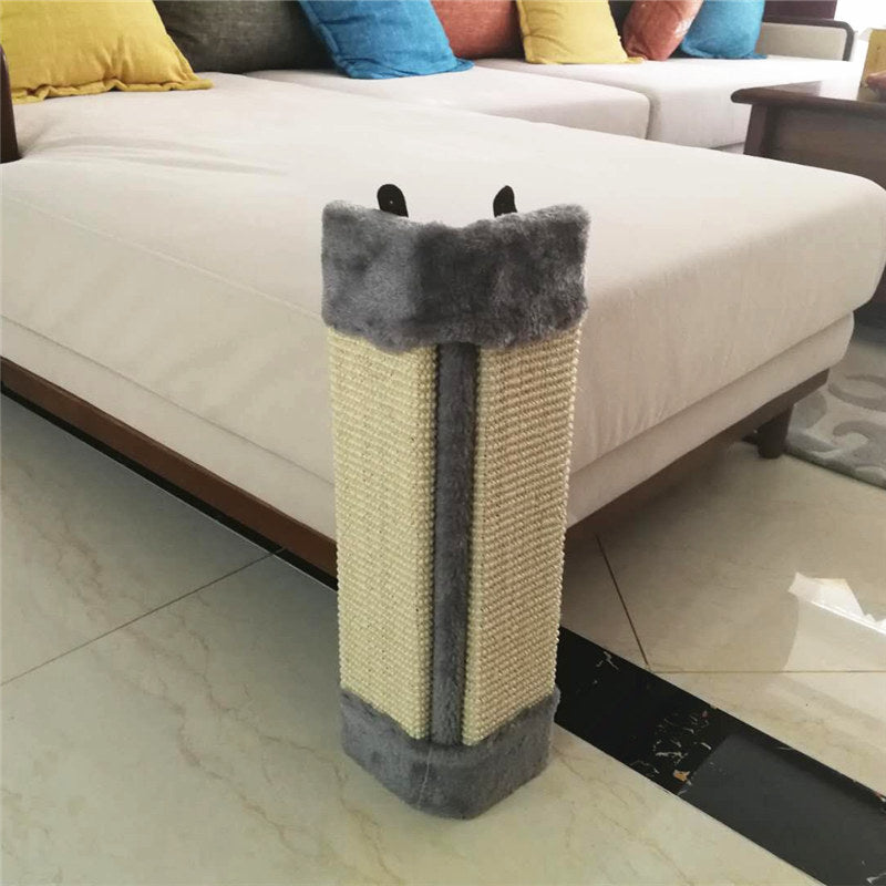 KFX-7269949 Sisal Cat Scratching Board with Plush Cloth for Sofa Protection and Claw Sharpening