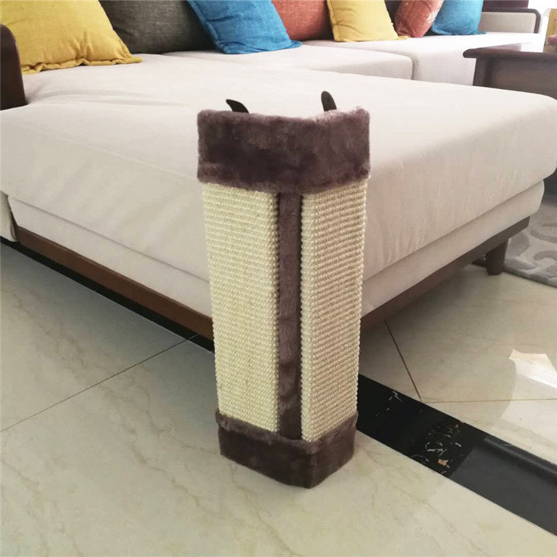 KFX-7269949 Sisal Cat Scratching Board with Plush Cloth for Sofa Protection and Claw Sharpening