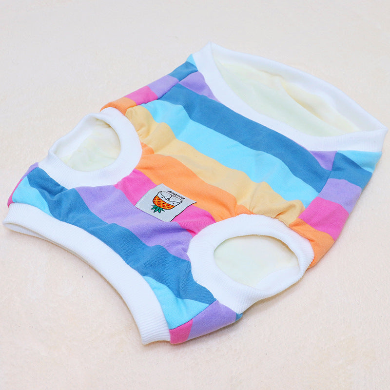 KFX-7270333 Rainbow Cotton Dog Vest – Autumn & Winter Plus Velvet Design, Sizes S to XXL
