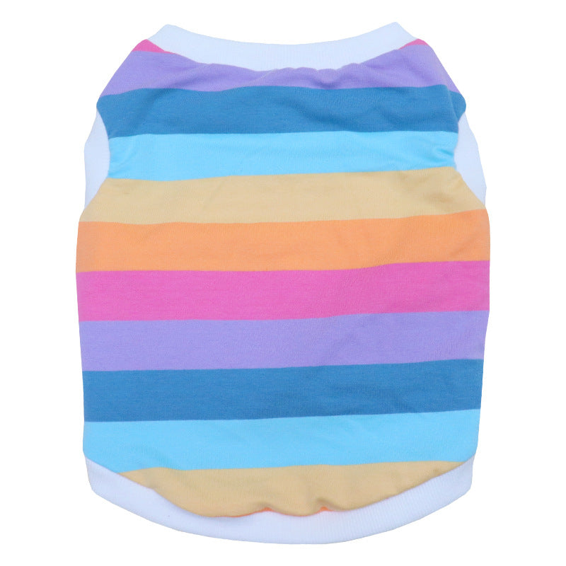 KFX-7270333 Rainbow Cotton Dog Vest – Autumn & Winter Plus Velvet Design, Sizes S to XXL