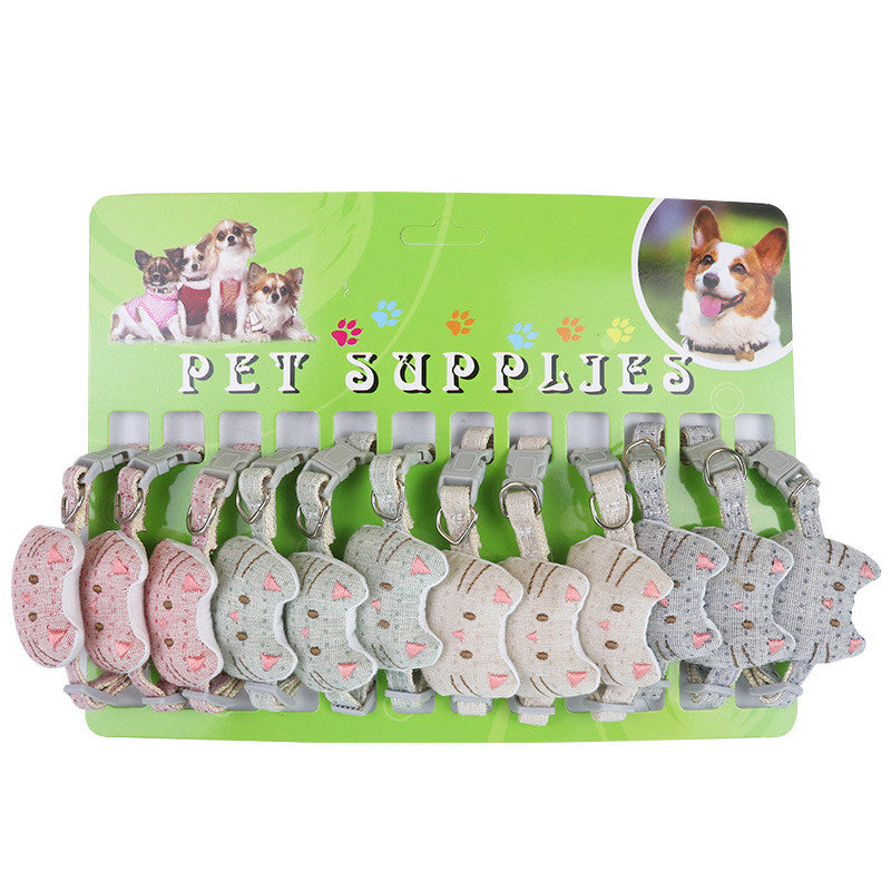 KFX-7271997 Multicolor Random Pet Bow Tie for Cats - 12 Pieces per Card, Casual Polyester Style