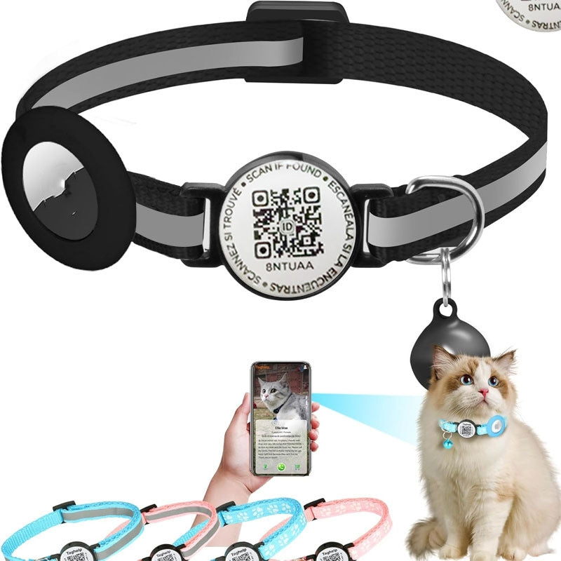 KFX-7273021 Anti-Lost QR Code Pet Collar with Reflective Stripe and Silicone Case