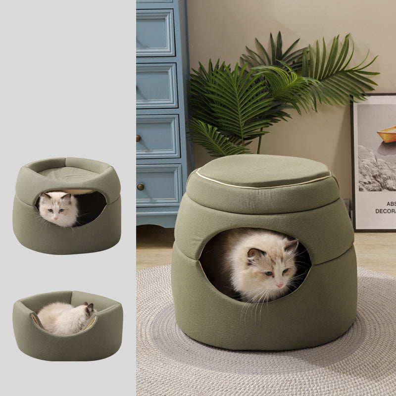 KFX-7273789 Multi-Functional Tree Hole Cat Litter House for Small Dogs and Cats - Cozy Kennel for Teddy Pomeranians