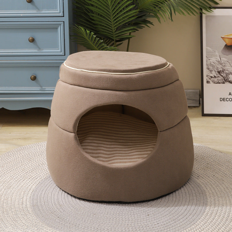 KFX-7273789 Multi-Functional Tree Hole Cat Litter House for Small Dogs and Cats - Cozy Kennel for Teddy Pomeranians