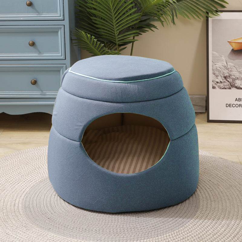 KFX-7273789 Multi-Functional Tree Hole Cat Litter House for Small Dogs and Cats - Cozy Kennel for Teddy Pomeranians