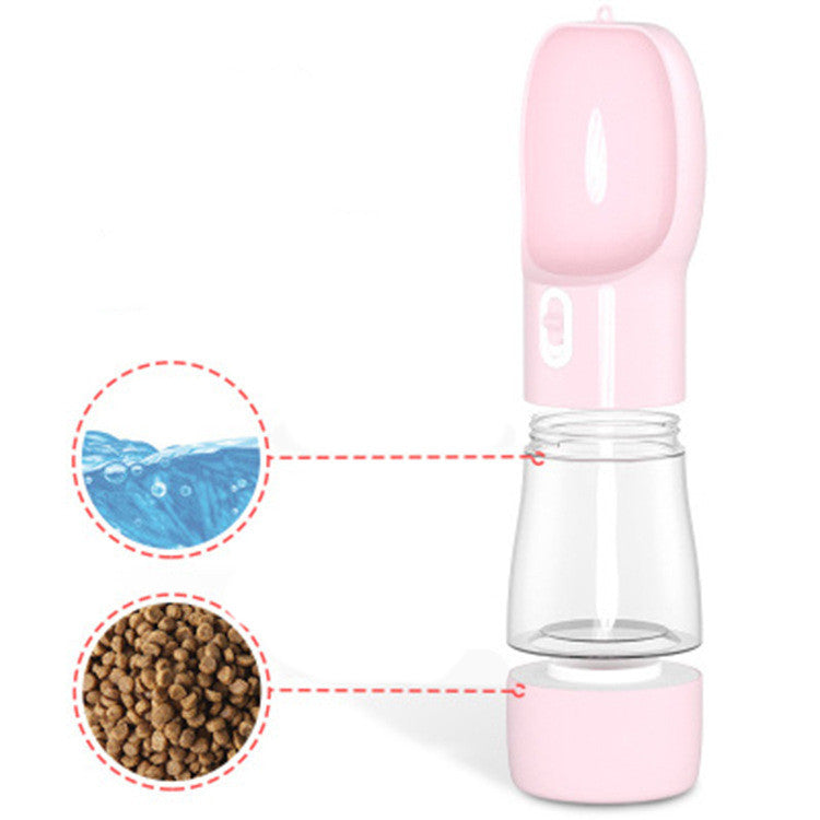 KFX-7275581 Portable Dog Food and Water Cup for Pets - 258ML Water, 200ML Food Capacity