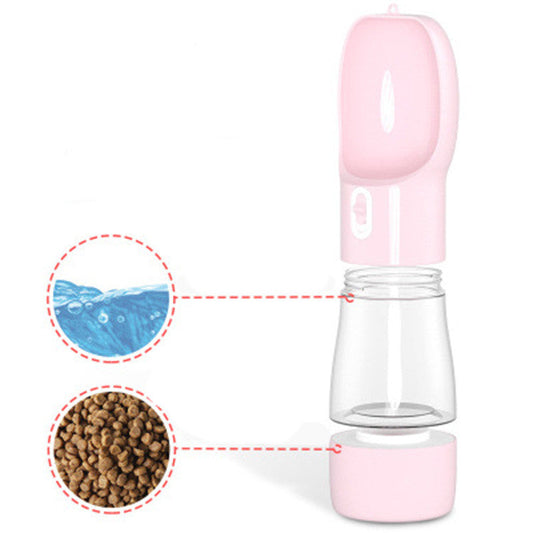 KFX-7275581 Portable Dog Food and Water Cup for Pets - 258ML Water, 200ML Food Capacity
