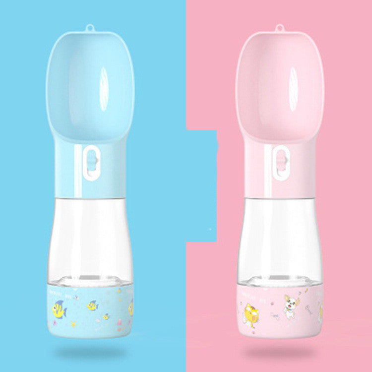 KFX-7275581 Portable Dog Food and Water Cup for Pets - 258ML Water, 200ML Food Capacity