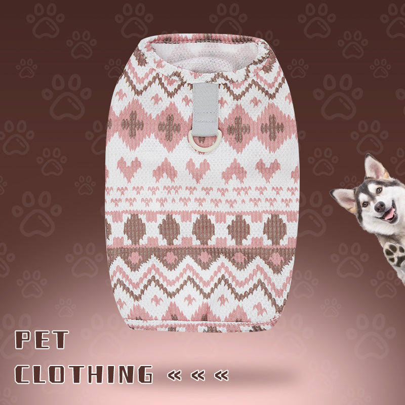 KFX-7276989 Bohemian Summer Pet Vest for Small and Medium Dogs and Cats, Cute T-Shirt for Puppies and Chihuahuas