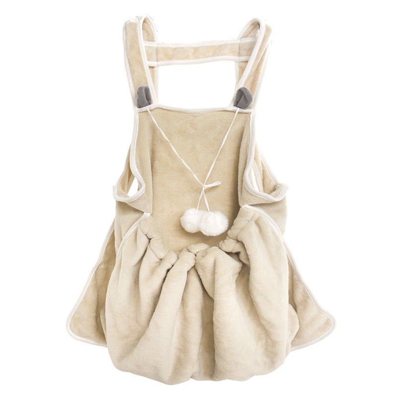 KFX-7279677 Pet-Friendly Coral Fleece Apron for Small Dogs and Cats, Non-Stick and Anti-Grab Design