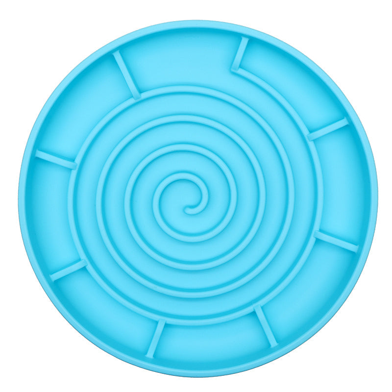 KFX-7280317 Anti-Tumble Dog Slow Food Bowl in Multiple Colors - Silicone Design, 205x205x30mm