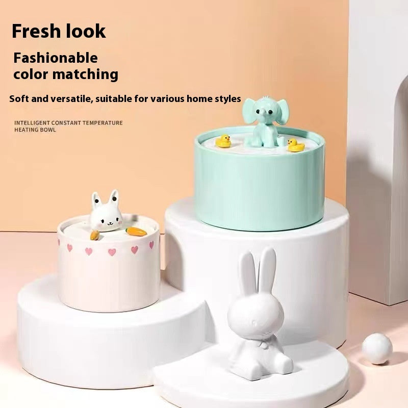KFX-7281341 Ceramic Elephant Automatic Water Dispenser for Pets
