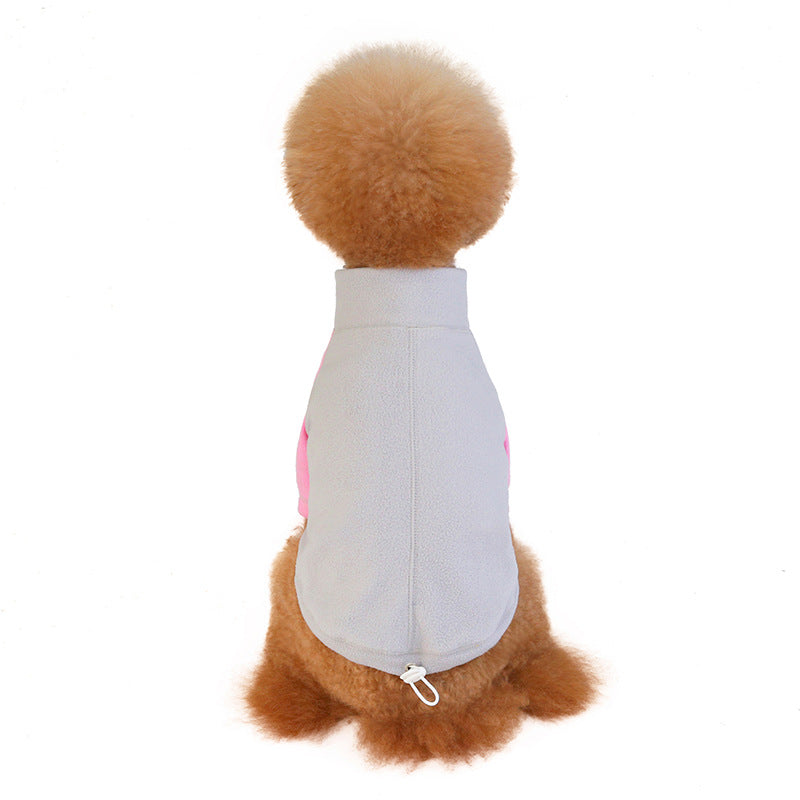 KFX-7281853 Fleece Dog Clothes with Elastic Button and Adjustable Pig Nose Design, Comfort Fit in Brown, Gray, and Pink