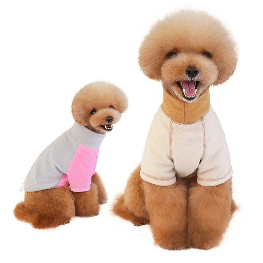 KFX-7281853 Fleece Dog Clothes with Elastic Button and Adjustable Pig Nose Design, Comfort Fit in Brown, Gray, and Pink