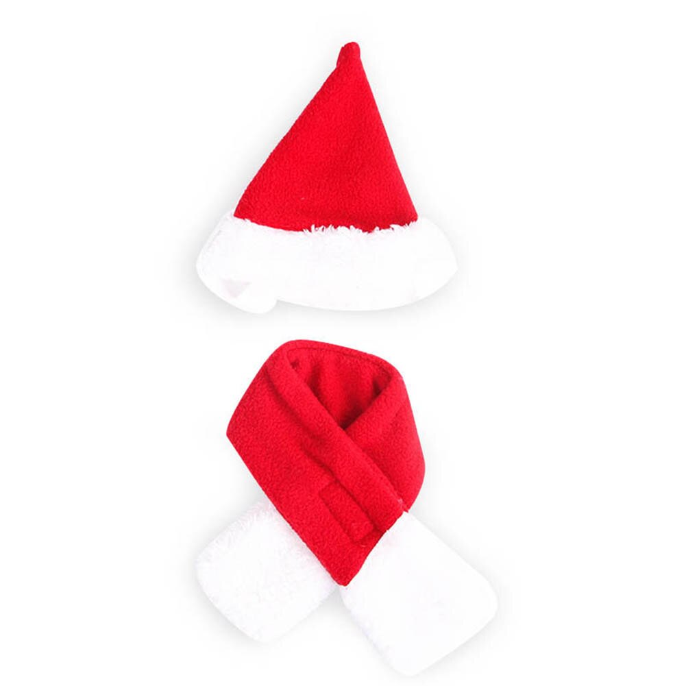 KFX-7282877 Small Christmas Pet Tiara with Adjustable Rabbit Hair Headband and Cotton Hat