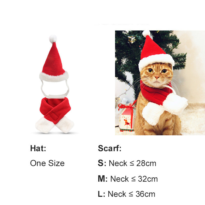 KFX-7282877 Small Christmas Pet Tiara with Adjustable Rabbit Hair Headband and Cotton Hat