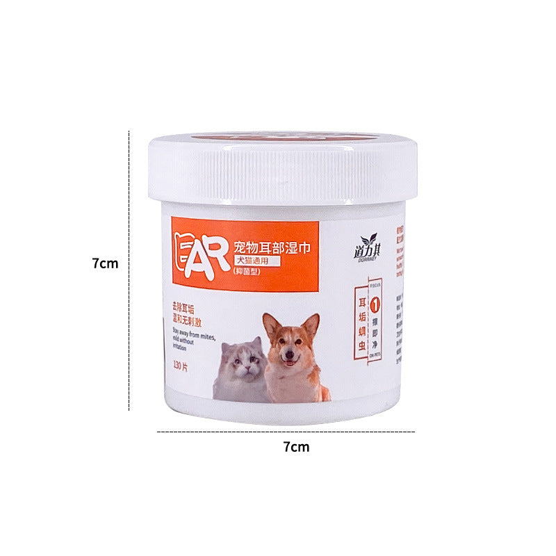KFX-7283133 Pet Ear Cleaning Wipes for Cats and Dogs - 130 Count, Removes Earwax and Oil