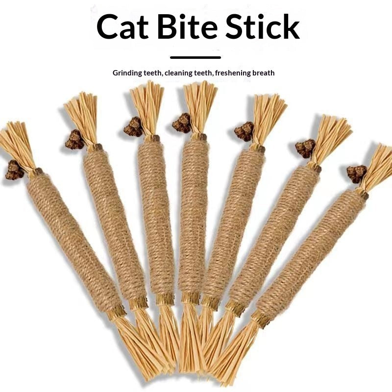KFX-7283901 Catnip Teething Sticks for Cats - Set of 3 Sisal Pet Toys in Various Sizes