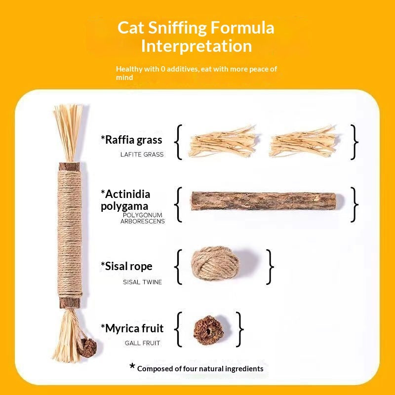 KFX-7283901 Catnip Teething Sticks for Cats - Set of 3 Sisal Pet Toys in Various Sizes