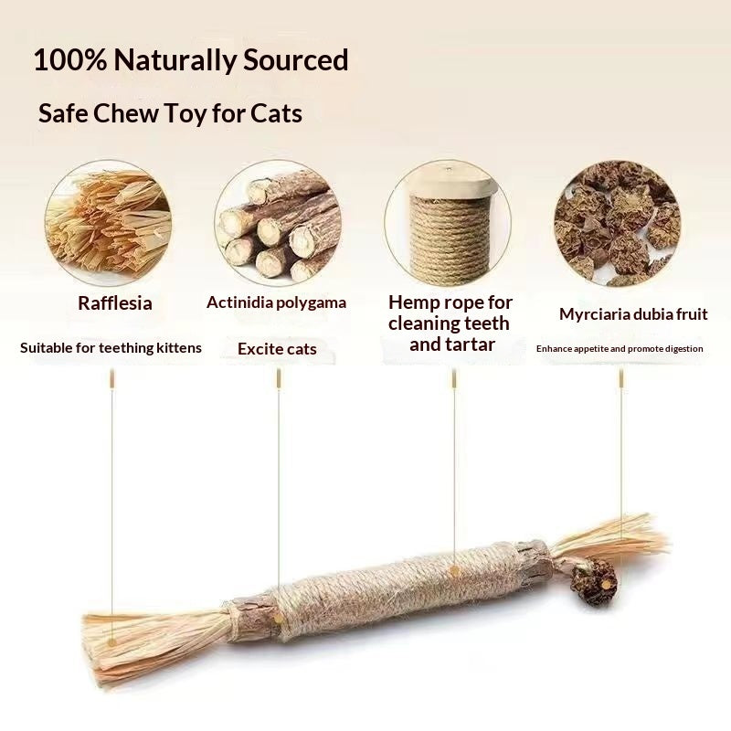 KFX-7283901 Catnip Teething Sticks for Cats - Set of 3 Sisal Pet Toys in Various Sizes