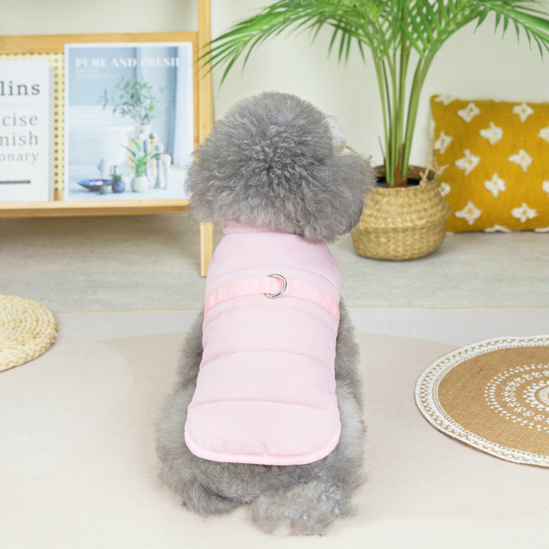 KFX-7285821 Stylish Dog Vest with Stand Collar in Cotton Fabric - Sizes S to XXL, Available in Pink, Green, Khaki