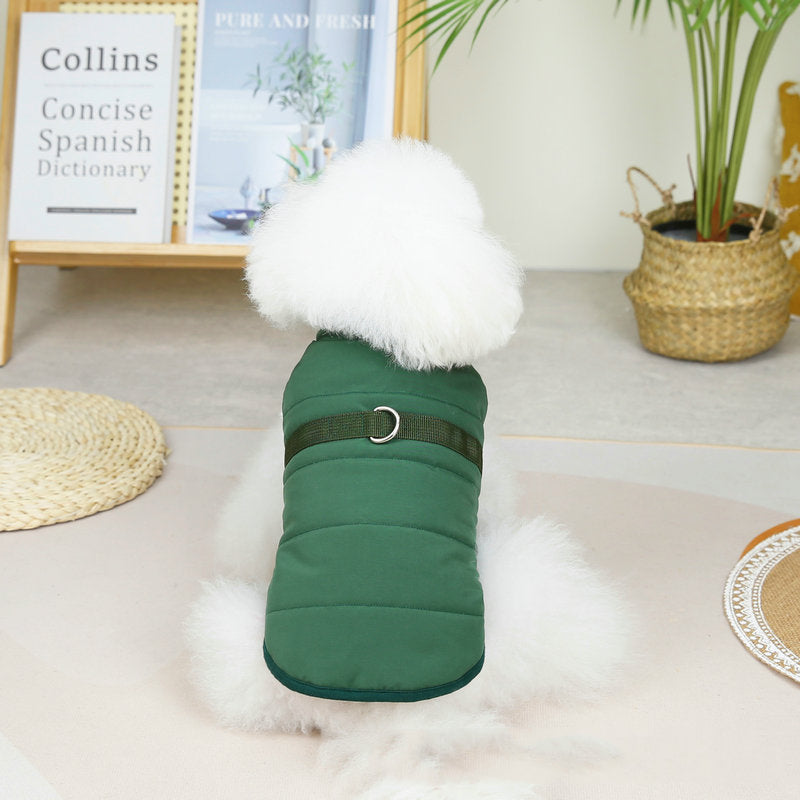 KFX-7285821 Stylish Dog Vest with Stand Collar in Cotton Fabric - Sizes S to XXL, Available in Pink, Green, Khaki