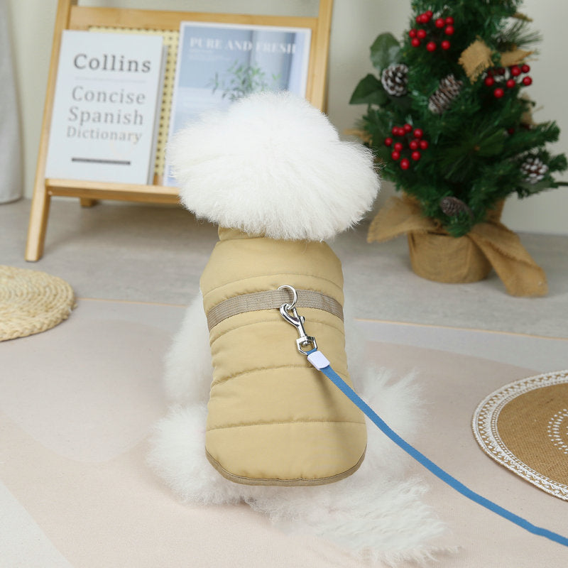 KFX-7285821 Stylish Dog Vest with Stand Collar in Cotton Fabric - Sizes S to XXL, Available in Pink, Green, Khaki