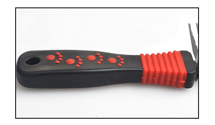 KFX-7286845 Pet Knot Comb for Effective Dog Hair Removal - Stainless Steel & Plastic, Red, 18 x 4.5 cm