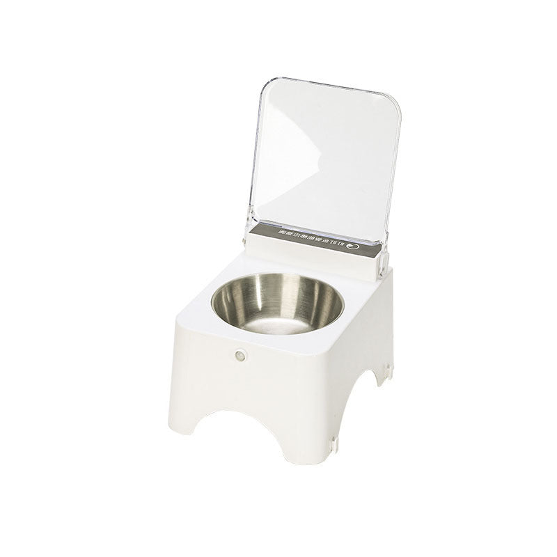 KFX-7287229 Automatic Cat Bowl Feeder with Lid-Opening Mechanism - Available in Plastic, Stainless Steel, and Ceramic
