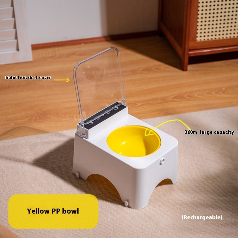 KFX-7287229 Automatic Cat Bowl Feeder with Lid-Opening Mechanism - Available in Plastic, Stainless Steel, and Ceramic