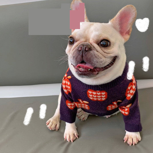 KFX-7289021 Violet Wool Sweater for Dogs - Cozy Autumn and Winter Wear, Sizes S to XXL