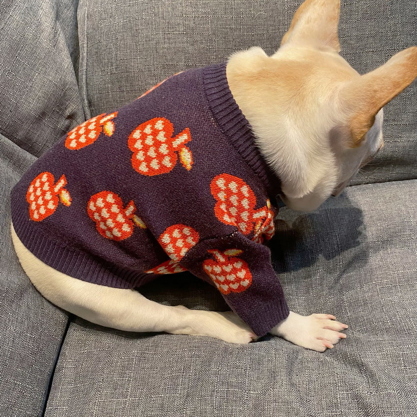 KFX-7289021 Violet Wool Sweater for Dogs - Cozy Autumn and Winter Wear, Sizes S to XXL