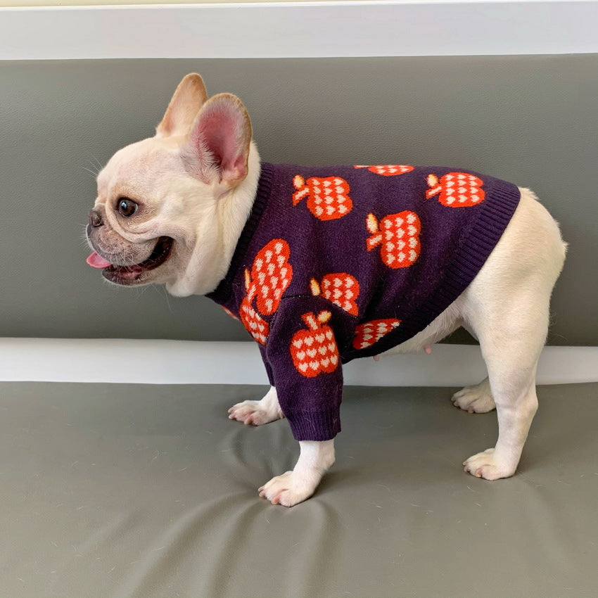 KFX-7289021 Violet Wool Sweater for Dogs - Cozy Autumn and Winter Wear, Sizes S to XXL