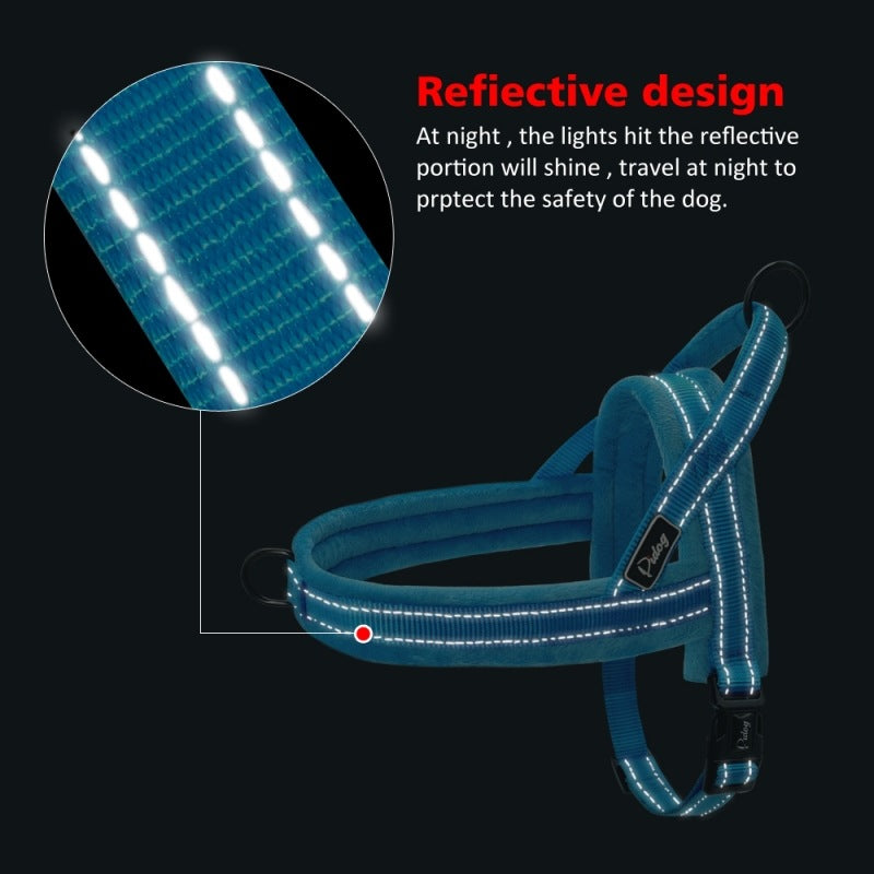 KFX-7290301 Padded No-Pull Dog Harness and Leash for Large Dogs - Available in Black, Blue, and Pink