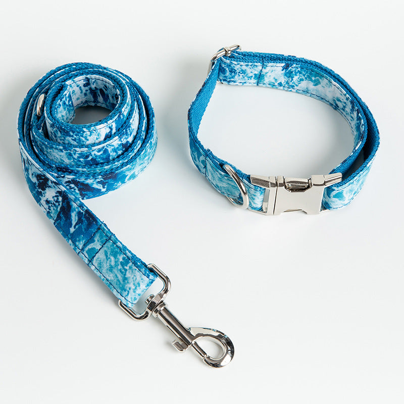 KFX-7290813 Dog Collar and Towing Rope Set - Durable Polyester for Comfortable Walks