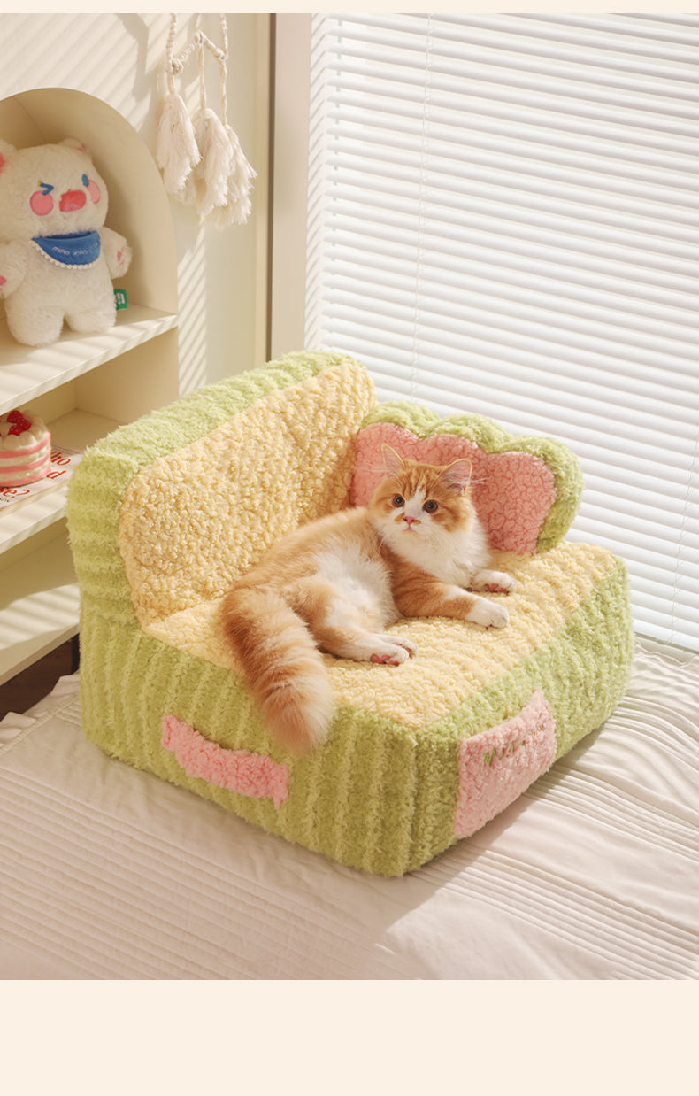 KFX-7291069 Cozy Removable & Washable Pet Nest for Cats – Sweet Potato Cream & Peach Avocado Options