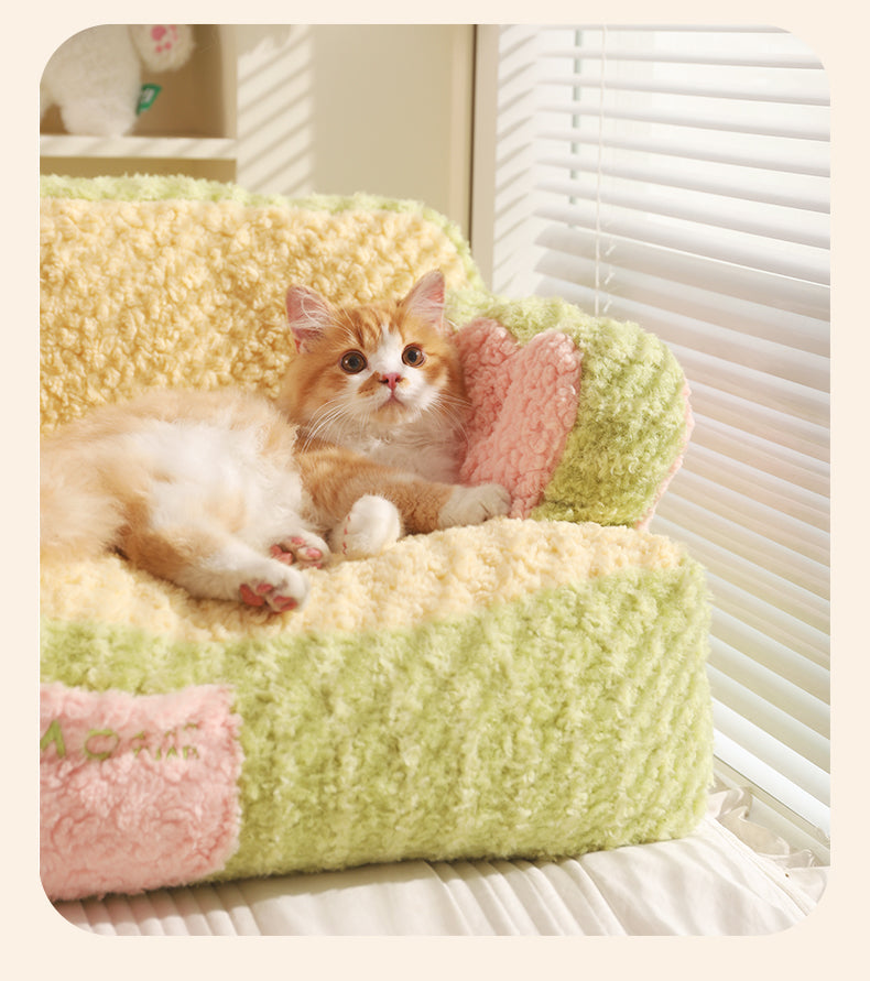 KFX-7291069 Cozy Removable & Washable Pet Nest for Cats – Sweet Potato Cream & Peach Avocado Options